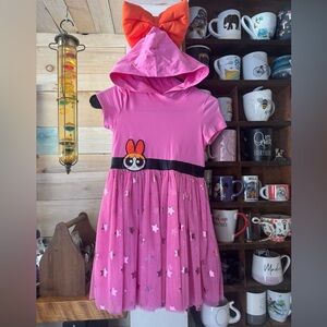 Kids Powerpuff Girls CN Blossom Costume Dress with Orange Bow Size 8